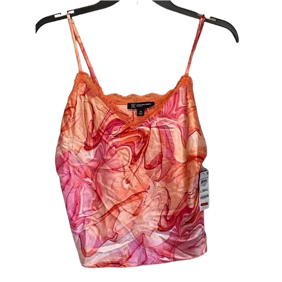 NWT INC International Concepsts 2pc Lace-Trim Cami Shorts Loungewear Pajama Set - Picture 6 of 12